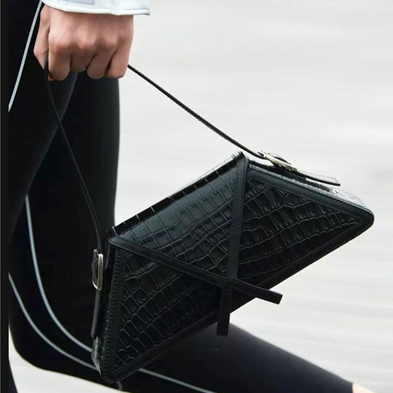 Panelled Trapezoid Underarm Bag Women High Quality Shoulder Bag Leather Luxury
