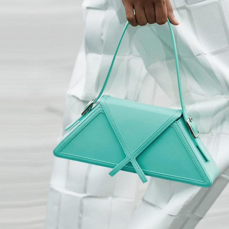 Panelled Trapezoid Underarm Bag Women High Quality Shoulder Bag Leather Luxury
