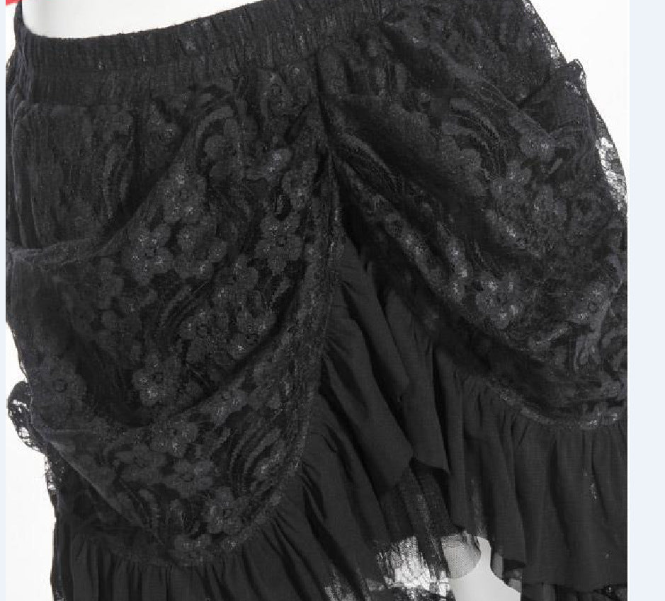 Gothic Long Skirts Banquet Birdtail Lace Dress