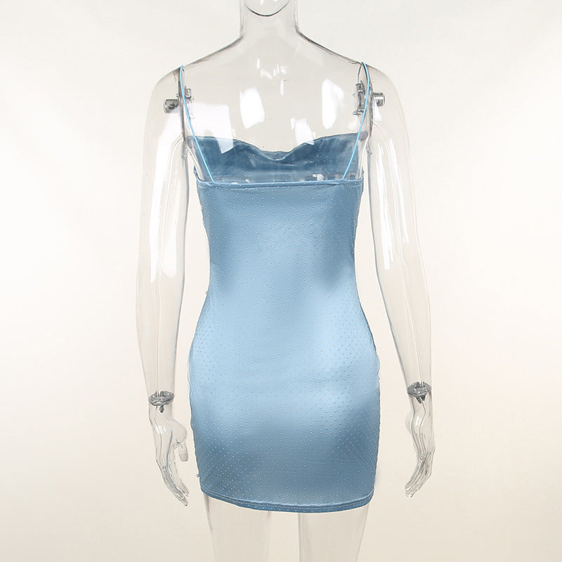 Women's Beaded Sling Backless Dress