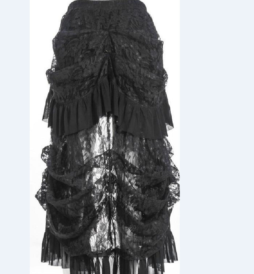 Gothic Long Skirts Banquet Birdtail Lace Dress