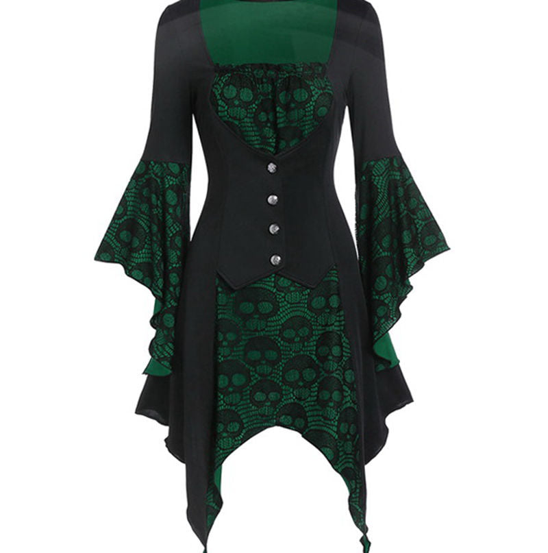 Tops Female Flare Solid Sleeve Blouse