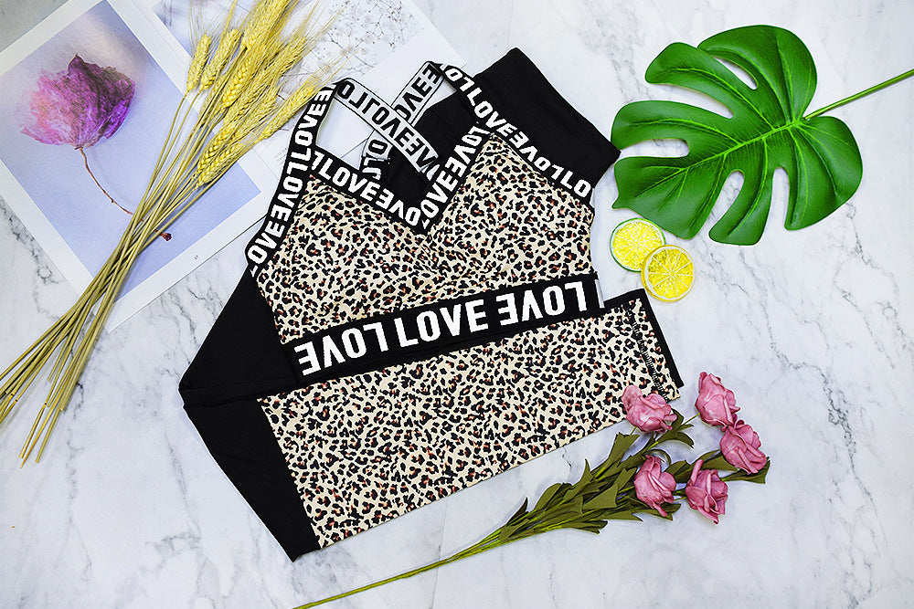 Leopard print yoga suit