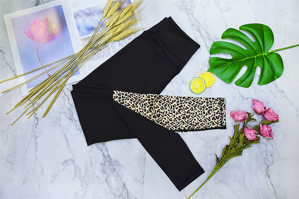 Leopard print yoga suit