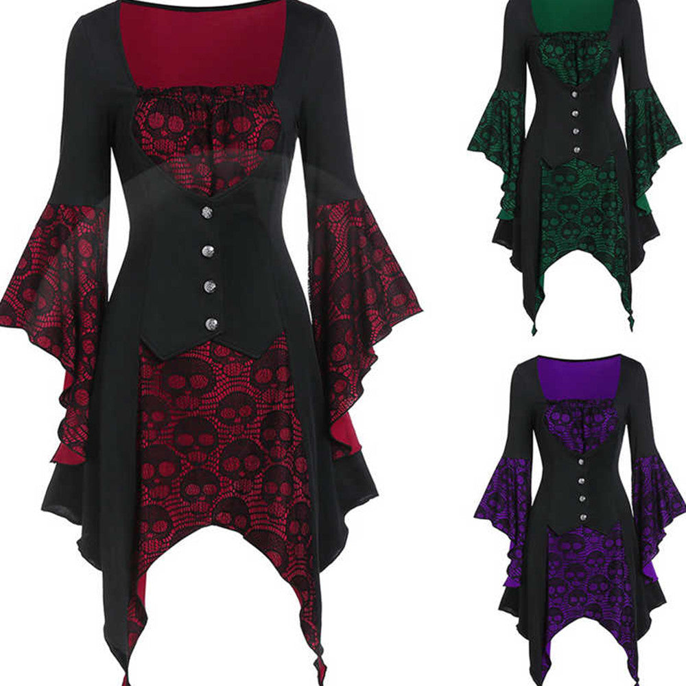 Tops Female Flare Solid Sleeve Blouse