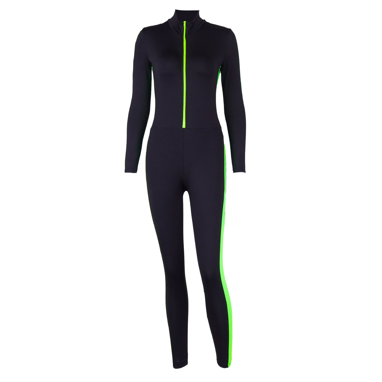 Zipper stitching yoga sports jumpsuit