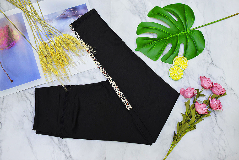 Leopard print yoga suit