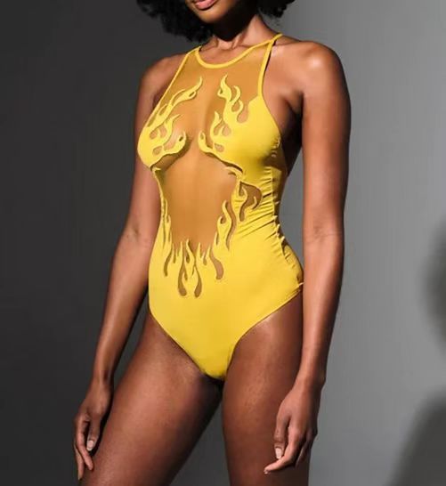 Girls' High Quality Embroidery Fabrics Swimsuit