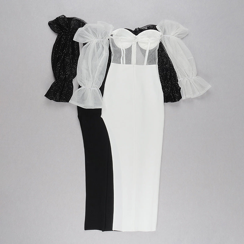 Yarn Long Sleeve Party Wedding Toast Small Dress