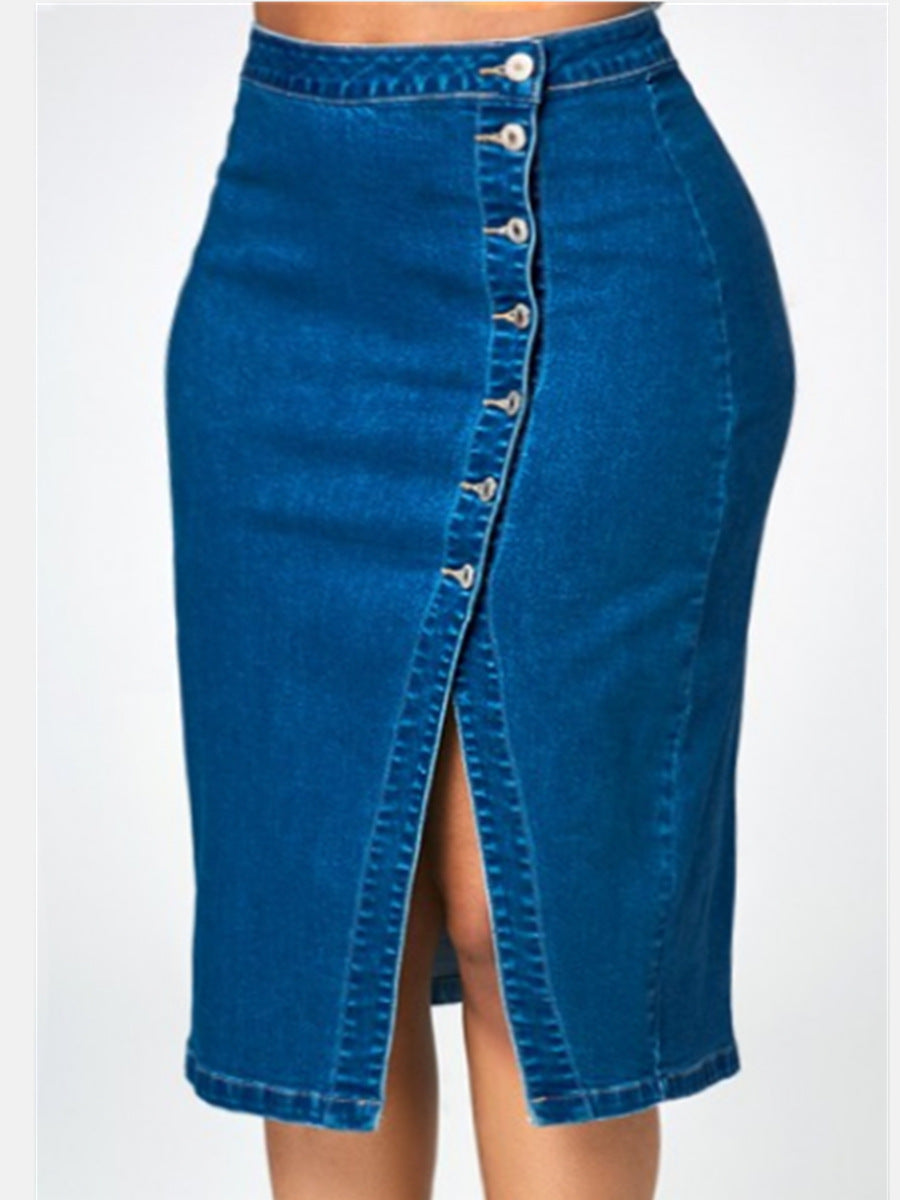 Oversized denim skirt