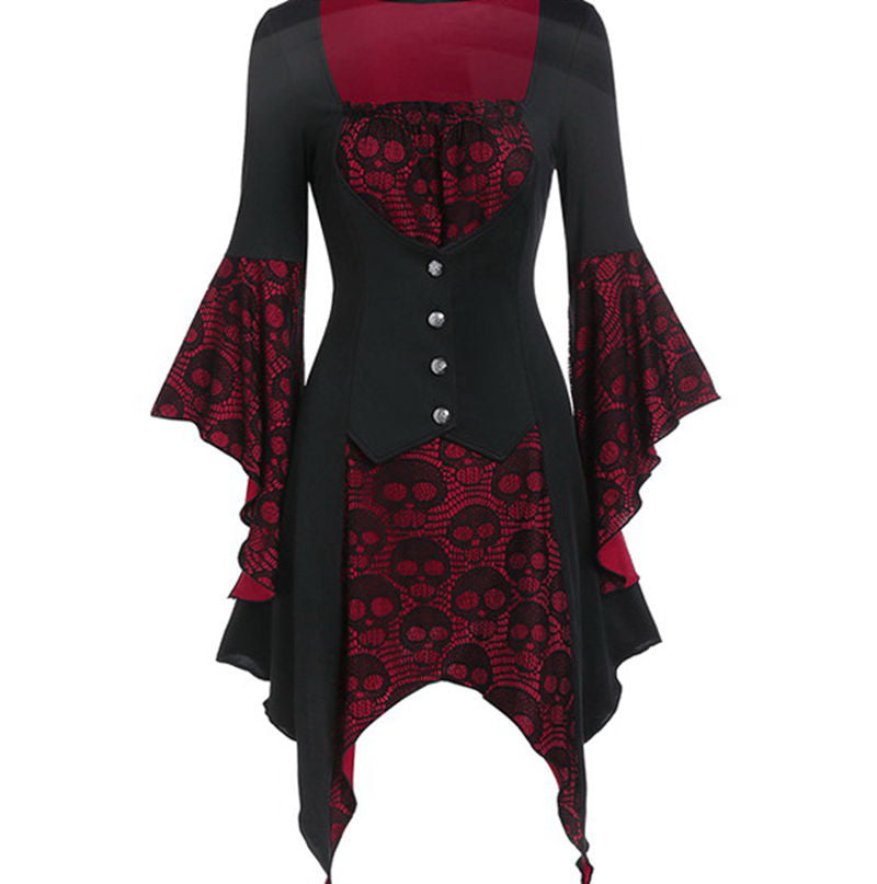 Tops Female Flare Solid Sleeve Blouse