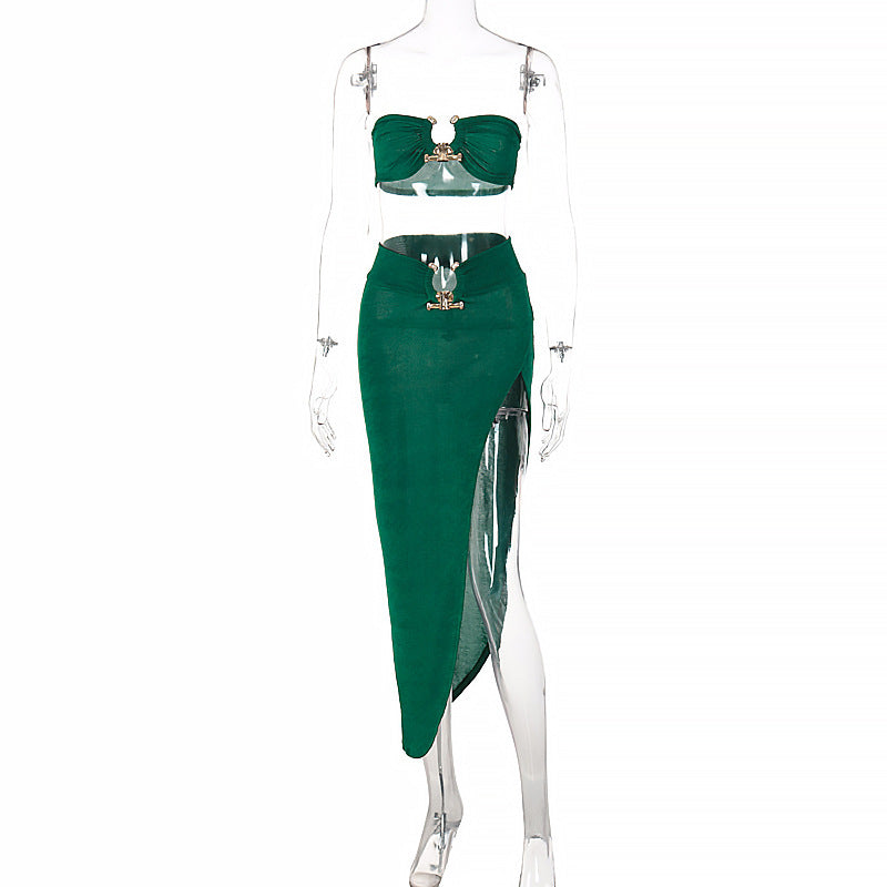 Women's New Tube Top Top Skirt Two Piece Set
