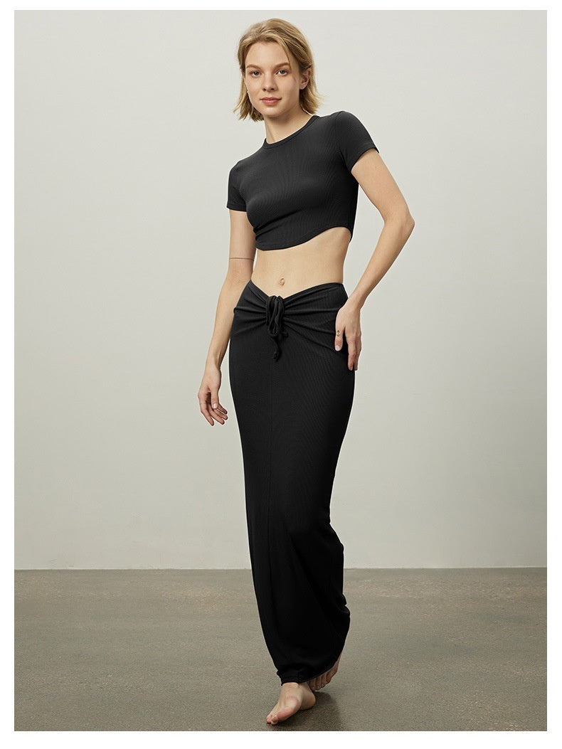 Female Modal Sports Fishtail Line High Elastic Breathability Yoga Skirt