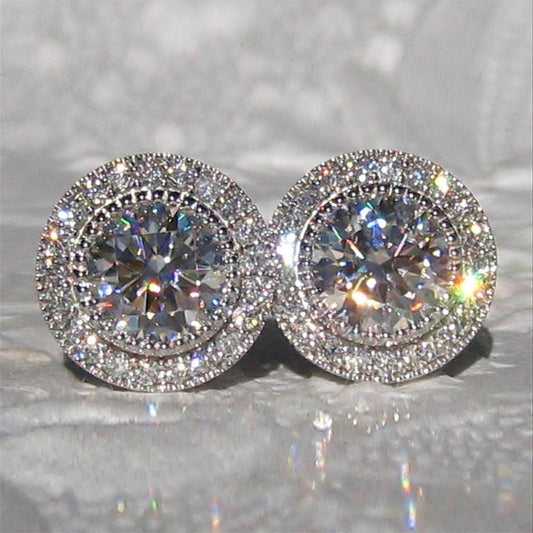 Moissanite Ear Studs Full Diamond