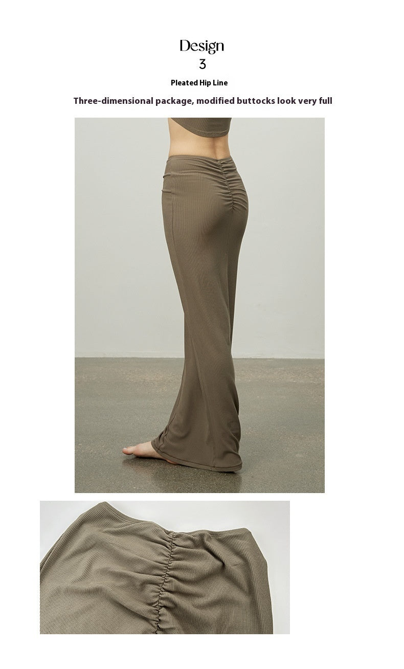 Female Modal Sports Fishtail Line High Elastic Breathability Yoga Skirt